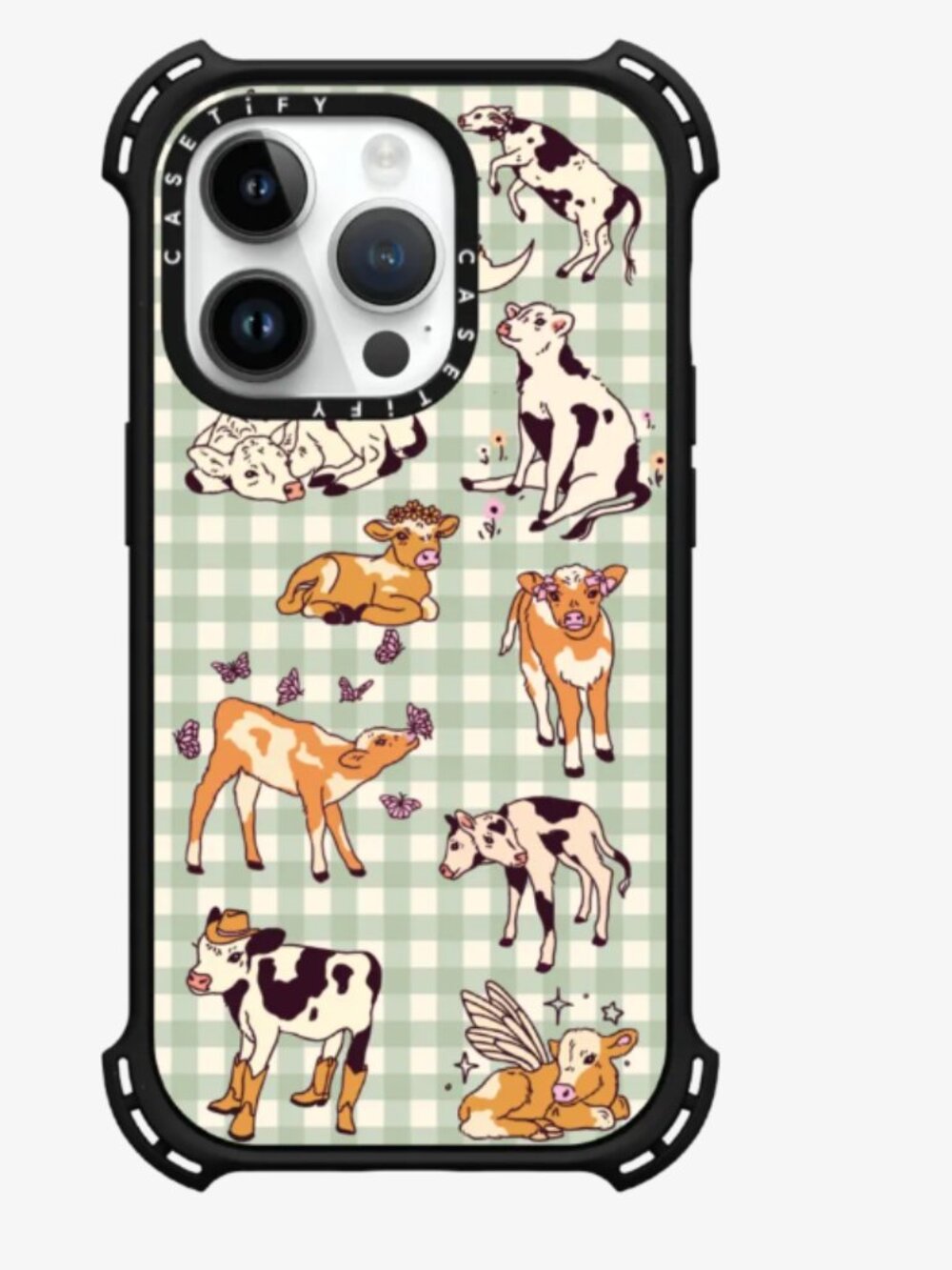 Casetify Cow Gingham iPhone 14 Pro Case